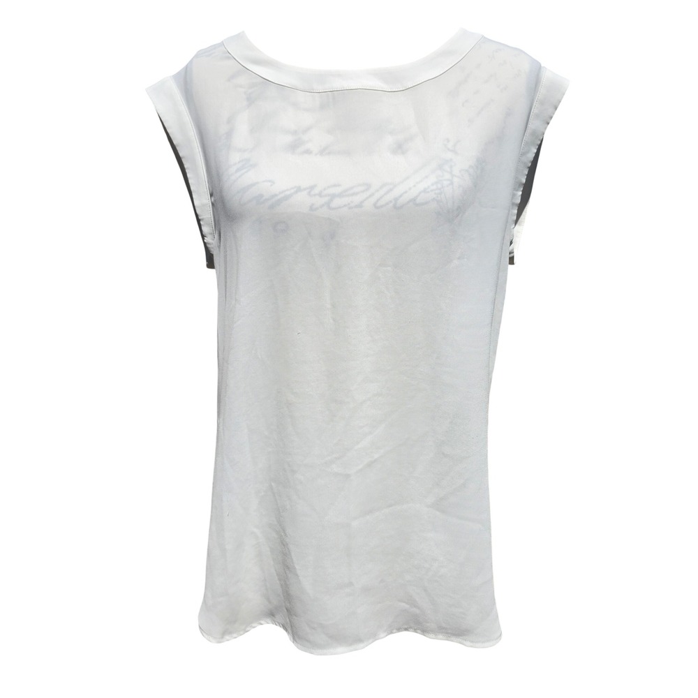 J. Crew Womens White Sleeveless Scoop Neck Relaxed Blouse Top A6293 Size 6